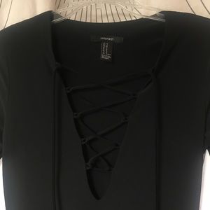 Forever 21 Dresses - Forever 21 Black Lace-Up Bodycon Stretchy Dress M Forever 21 Dresses - Forever 21 Black Lace-Up Bodycon Stretchy Dress M